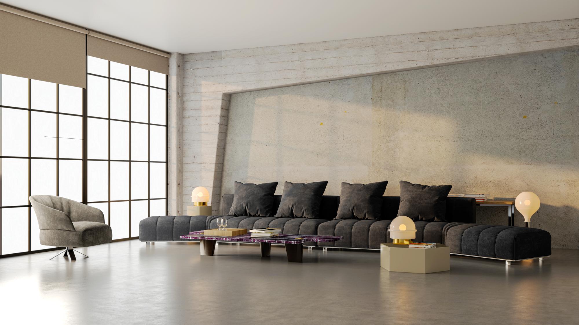 Sală de zi spațioasă, design modern și finisaje de lux